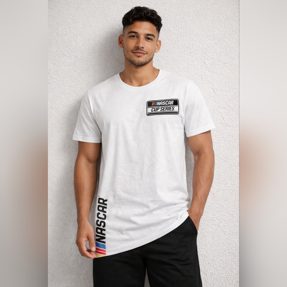NASCAR Cup Series Racing Graphic Tee White Men’s XL – Official Licensed Shirt